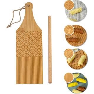 YORSEEK Combo Garganelli Board og Gnocchi Stripper Spaghetti Macaroni Pasta Board Bambus Rolling Cavatelli Pasta Maker Gnocchi Roller Kkken Gave