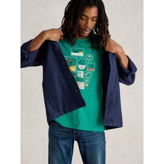 White Stuff White Stuff Green Travel Graphic 100% Cotton T-Shirt