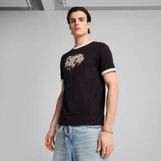 Men&#39;s FUTURE.Puma.ARCHIVE Graphic Ringer T-Shirt, Black, Size XL, Clothing - Blue Crystal - XL