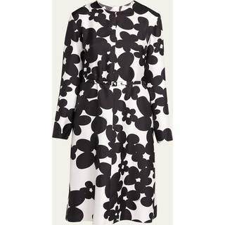 Marni Printed silk midi dress - black - XXS