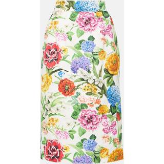 Dolce&Gabbana Floral cotton brocade pencil skirt - white - XXXS