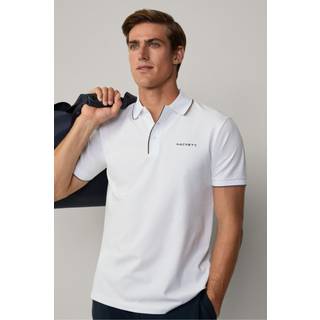Hackett Heritage Resort Logo Tipped Polo White