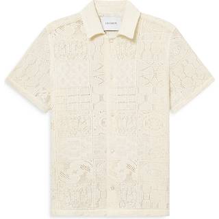 Les Deux Hector Lace Short Sleeve Shirt White