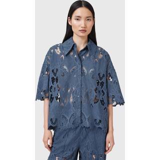 All Saints AllSaints Blue Charli Embellished Shirt