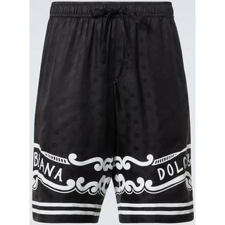 Dolce&Gabbana Paisley silk twill Bermuda shorts - black - EU 54