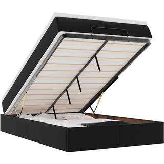 Osmannisk Sengeramme Med Madras Kunstlæder - Sort / 120 x 200 cm