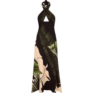 Johanna Ortiz Printed halterneck maxi dress - green - XXXS