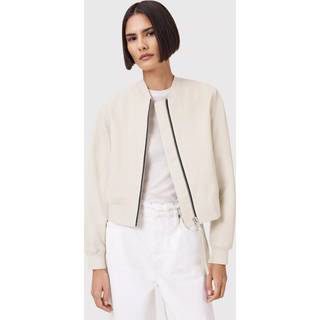 All Saints AllSaints Onyx White Orten Black Leather Bomber Jacket