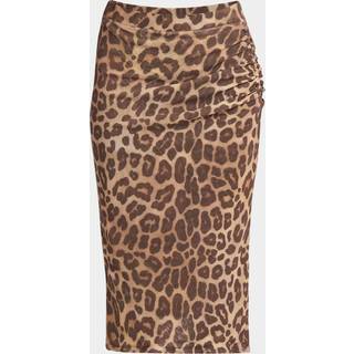 Stella McCartney Leopard-printed ruched midi skirt - multicoloured - S