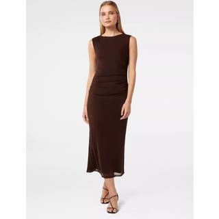 Forever New Forever New Brown Ally Sleeveless Mesh Midi Dress
