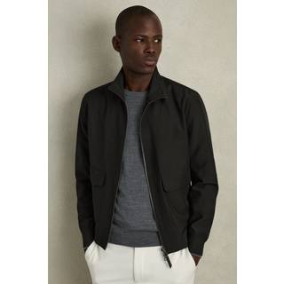 Reiss Reiss Black Rufus Zip-Through Funnel-Neck Jacket