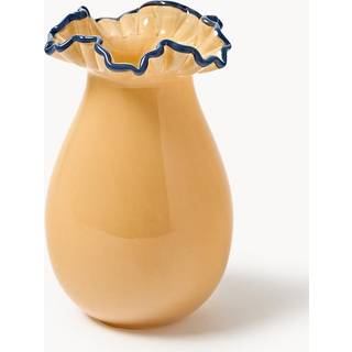 Mundblæst glasvase Gloria med dekor, H 24 cm