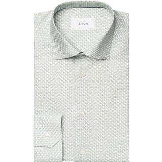 Parrot Print Signature Twill Contemporary Skjorte, Light Green, 44