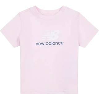New Balance New Balance Light Pink Stacked Logo Cotton T-Shirt