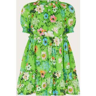 Monsoon Monsoon Green Puff Sleeve Floral Print 100% Cotton Dress