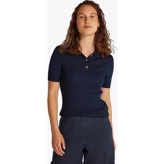 Tommy Hilfiger Tommy Hilfiger Blue Slim Rib Button Polo Short Sleeve Jumper