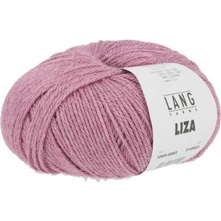 Lang Yarns Liza 085 Indhold: 70% viskose, 20% uld, 10% silke Vægt/længde: 50 g = 165 meter Anbefalede pinde: 3-3.5 mm Strikkefasthed: 10 x 10 cm = 24 m x 34 p Vask: Maskinvask 30 °C / Tåler tørretumbling / Brug aldrig skyllemiddel.