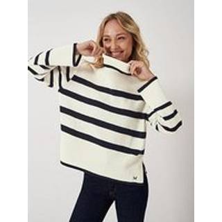 Crew Clothing Company Naturlig Rullekrave Wide Sleeve Stribet TrøjeEU 38 (UK 10)