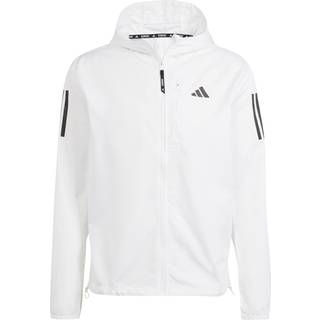 adidas Own The Run Jakke, Str. S, Herre, Hvid - Letvægts Løbejakke til Træning