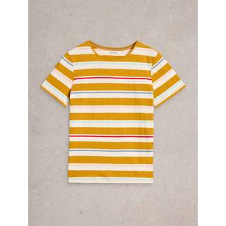 White Stuff White Stuff Yellow 100% Cotton Abbie Stripe T-Shirt