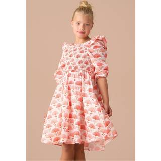 Angel & Rocket Angel & Rocket Pink Lola Ruffle Shoulder Print 100% Cotton Dress