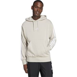 Essentials 3-Stripes French Terry hættetrøje - Beige / White