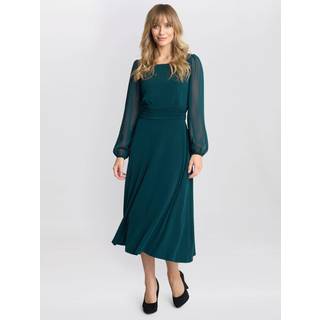 Gina Bacconi Grøn Piper Chiffon Sleeve Jersey KjoleEU 46 (UK 18)