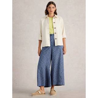 White Stuff White Stuff Blue Roxy Linen Blend Culottes