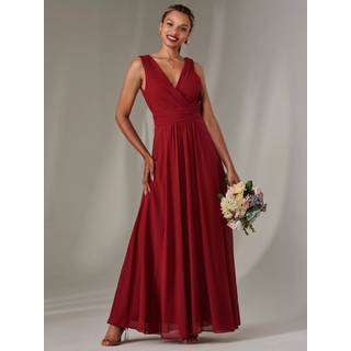 Jolie Moi Jolie Moi Red Cora Sleeveless Chiffon Maxi Dress - 16