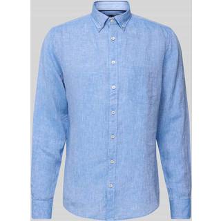 Fynch-Hatton Herren Hemd blau meliert