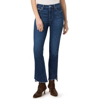 Paige Blå Claudine Afkortet Raw Hem Straight Jeans25B x 31R (UK 25 R)