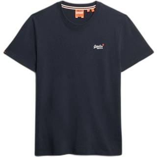SUPERDRY ESSENTIAL CONTRAST EMB TEE - Blå