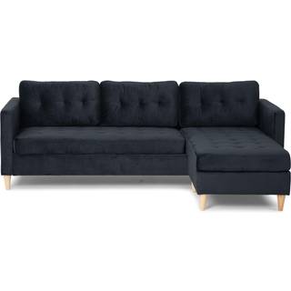 Marino sofa AB3, chaiselongsofa højre eller venstrevendt i fløjl sort.