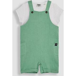 Jojo Maman Bébé JoJo Maman Bébé Green 2-Piece Cheesecloth Dungarees & Bodysuit Set