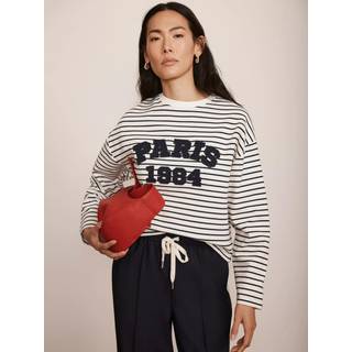 Mint Velvet Mint Velvet Blue Striped Slogan Top