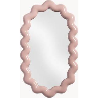 &k Amsterdam Mirrors And Clocks - 'Zigzag' oval mirror, pink in Pink Polyresin
