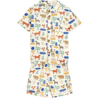 Jojo Maman Bébé JoJo Maman Bébé Ecru Safari Printed Shirt & Shorts Set 2 Piece