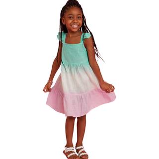 Angels By Accessorize Angels By Accessorize Blue Girls Ombre Tiered 100% Cotton Sun Dress