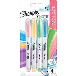 Sharpie S-Note | Alsidig 2-i-1-spids | Kreativ markeringspen | 4 styk