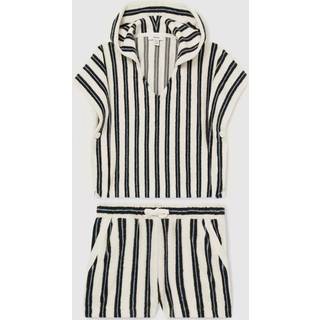 Reiss Reiss Blue Sam 9-13 yrs Hoodie and Shorts Stripe Towelling Set