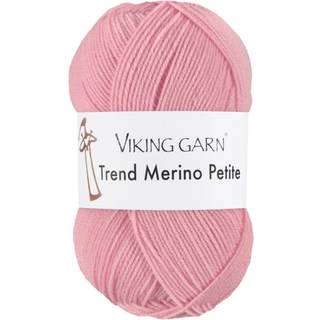 Viking Trend Merino Petite 363 Lys rosa Indhold: 100% Ekstra fin merinould Vægt/længde: 50 gram = ca. 235 meter Anbefalede pinde:3 mm Strikkefasthed:10 cm = 28 m Vask: 30°C ekstra skånsom vask / Brug ikke skyllemiddel/ Tørres fladt.
