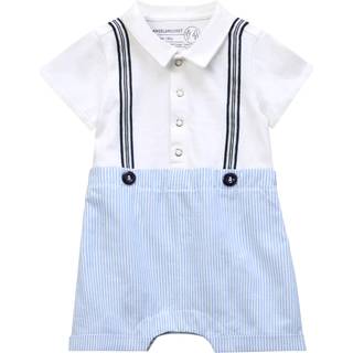 Angel & Rocket Angel & Rocket Blue Will Mr Smart 100% Cotton Jersey Romper