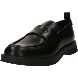 Loafers i brush-off-læder med polstret rem