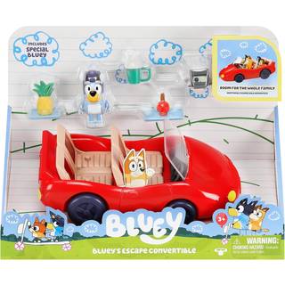Bluey Vehicle and Figure Pack Escape Cabriolet med 2,5 tommer eksklusivt figur 4 Tilbeh?r og klisterm?rke