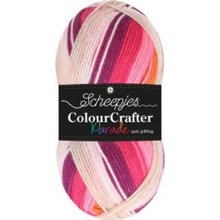 Scheepjes Colour Crafter Parade 601 Summer Fun Indhold: 100% akryl Vægt/længde: 100 g = ca. 300 meter Anbefalede pinde: 4 mm Strikkefasthed: 10 x 10 cm = 20 m x 24 p Vask:Kan maskinvaskes op til 30°C.