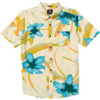Volcom Tracers Floral S/S Skjorte Herrer størrelse S farve beige