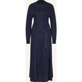 Reiss Reiss Navy Alina Compact-Knit Belted Midi Dress