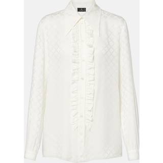 Etro Printed silk-blend satin blouse - white - XXS