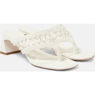 Simkhai Alia woven leather platform thong sandals - white - EU 35