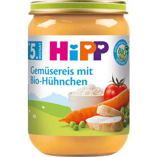 HiPP Økologisk grøntsagsris med økologisk kylling fra 5. måned 94.47 DKK/1 kg (6 x 190.0g)